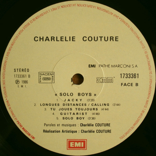 Charlélie Couture : Solo Boys (LP, Album)