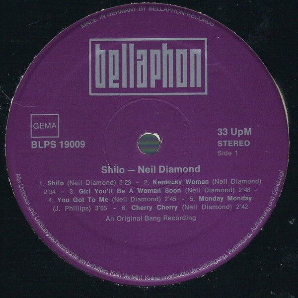 Neil Diamond : Shilo (LP, Comp, RP)