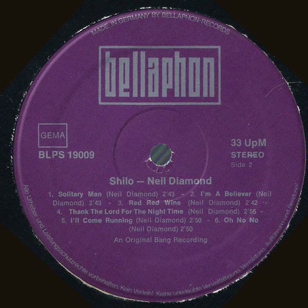 Neil Diamond : Shilo (LP, Comp, RP)
