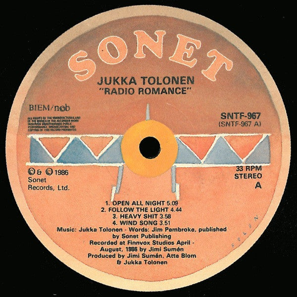 Jukka Tolonen : Radio Romance (LP, Album)