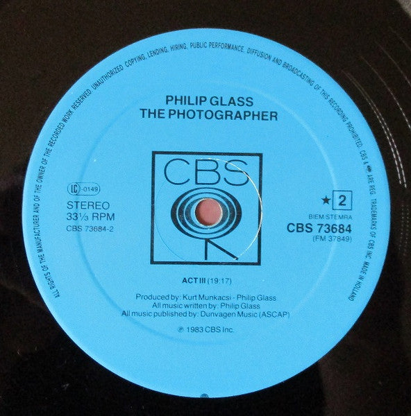 Philip Glass : The Photographer (LP, Album)