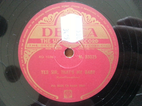 The Pia Beck Trio : Pia's Boogie / Yes Sir, That's My Baby (Shellac, 10")