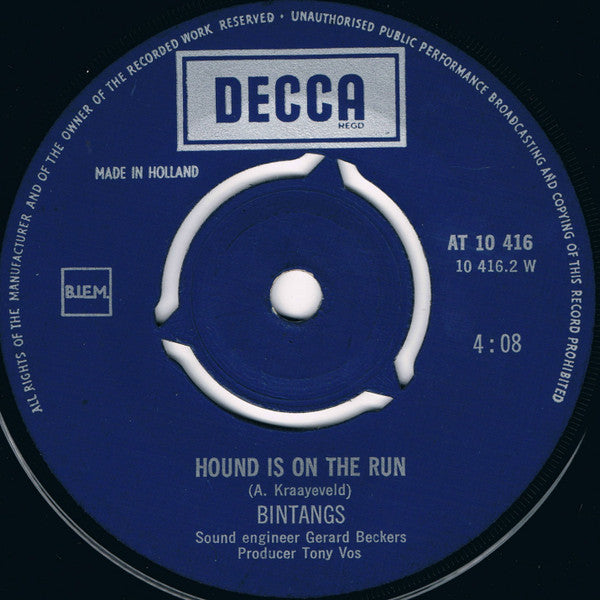 Bintangs : Travelling In The U.S.A. / Hound Is On The Run (7", Single)