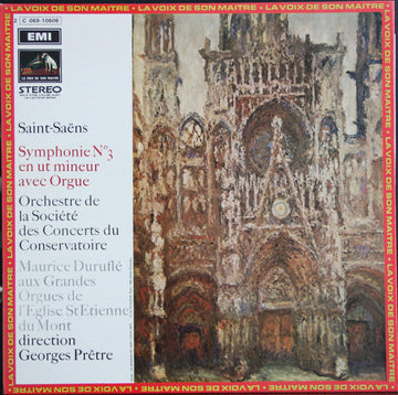 Camille Saint-Saëns – Maurice Duruflé, Orchestre De La Société Des Concerts Du Conservatoire, Georges Prêtre : Symphonie N°3 En Ut Mineur Avec Orgue (LP, RE, Thr)