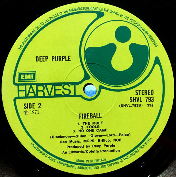 Deep Purple : Fireball (LP, Album, RE, Tex)