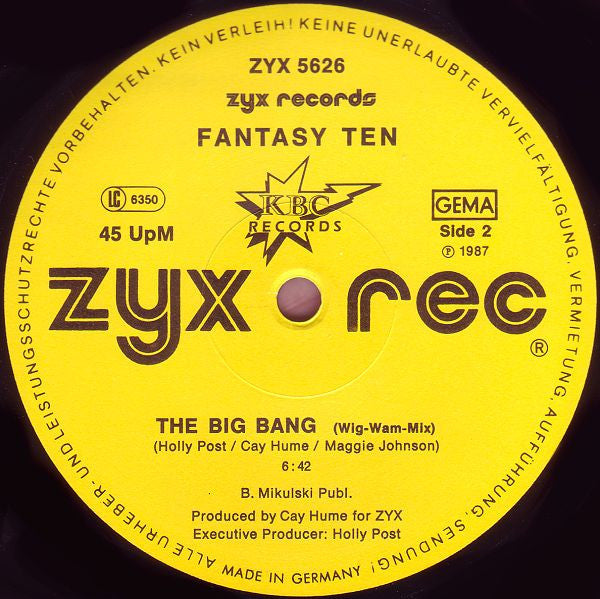 Fantasy Ten : The Big Bang (12", Maxi)