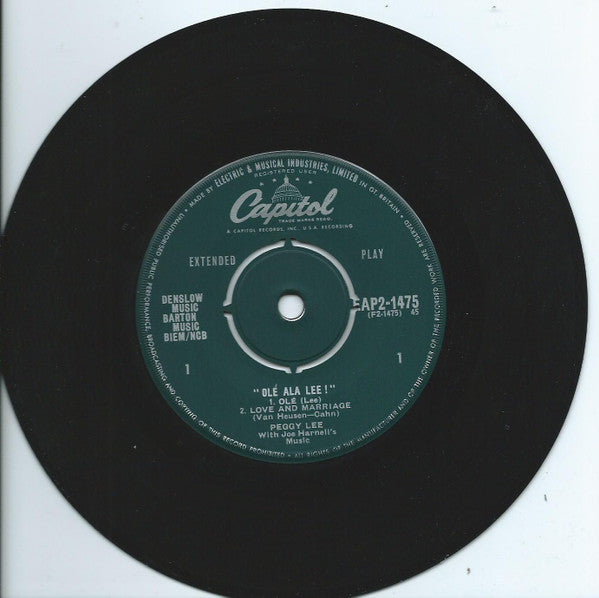 Peggy Lee : Ole ala Lee! No 2 (7", EP)