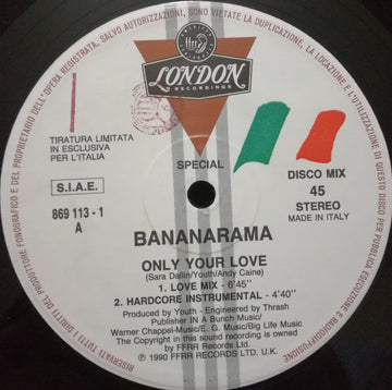 Bananarama : Only Your Love (12", Ltd)