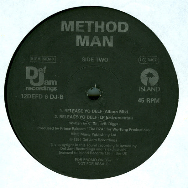 Method Man : Release Yo' Delf (Exclusive U.K. Mixes) (2x12", Promo)