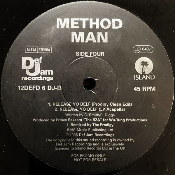 Method Man : Release Yo' Delf (Exclusive U.K. Mixes) (2x12", Promo)