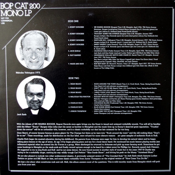 Various : We Wanna Boogie (LP, Comp, Mono, Unofficial)