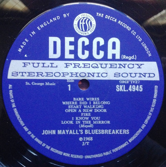 John Mayall & The Bluesbreakers : Bare Wires (LP, Album)