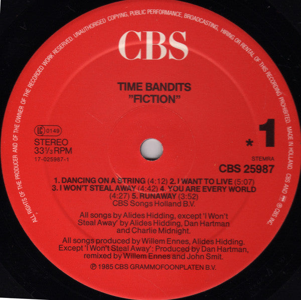 Time Bandits : Fiction (LP, Album)