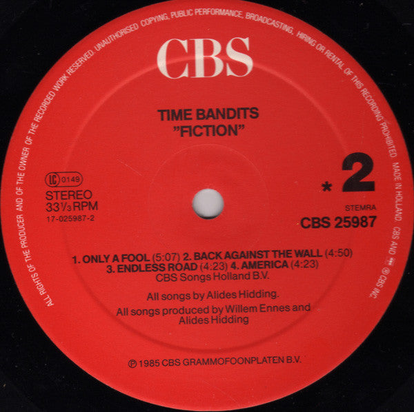 Time Bandits : Fiction (LP, Album)
