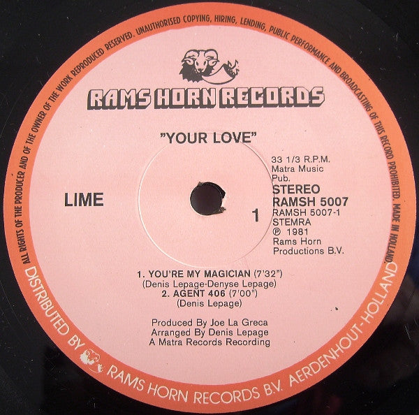 Lime (2) : Your Love (LP, Album)