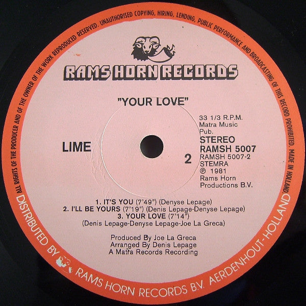 Lime (2) : Your Love (LP, Album)