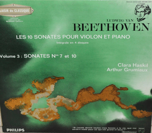 Ludwig van Beethoven - Clara Haskil, Arthur Grumiaux : Les 10 Sonates Pour Violon Et Piano - volume 3 (LP, RE, Gra)