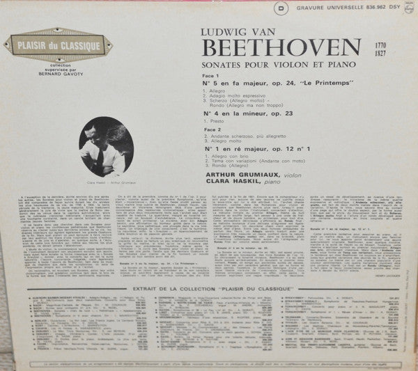 Ludwig van Beethoven - Clara Haskil, Arthur Grumiaux : Les 10 Sonates Pour Violon Et Piano - Volume 2 (LP, Gra)