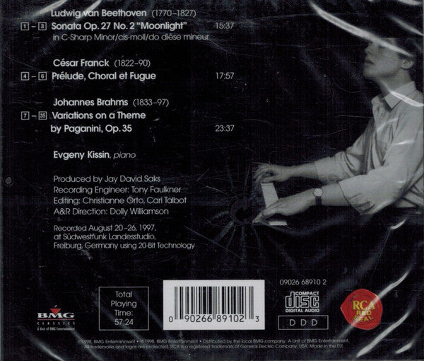 Yevgeny Kissin, Ludwig van Beethoven • César Franck • Johannes Brahms : Moonlight Sonata • Prélude, Choral Et Fugue • Paganini Variations (CD, Album)