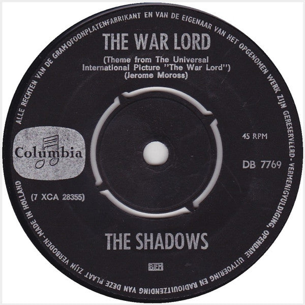 The Shadows : The War Lord (7", Single)