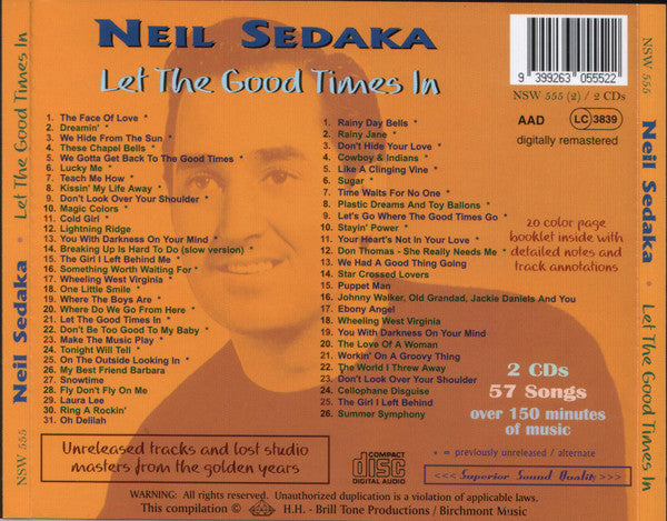 Neil Sedaka : Let The Good Times In (2xCD, Comp, RM)