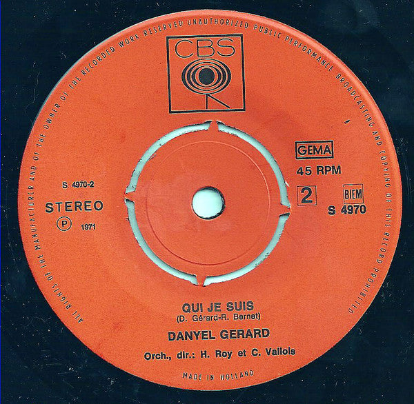 Danyel Gérard : Même Un Clown (7", Single)