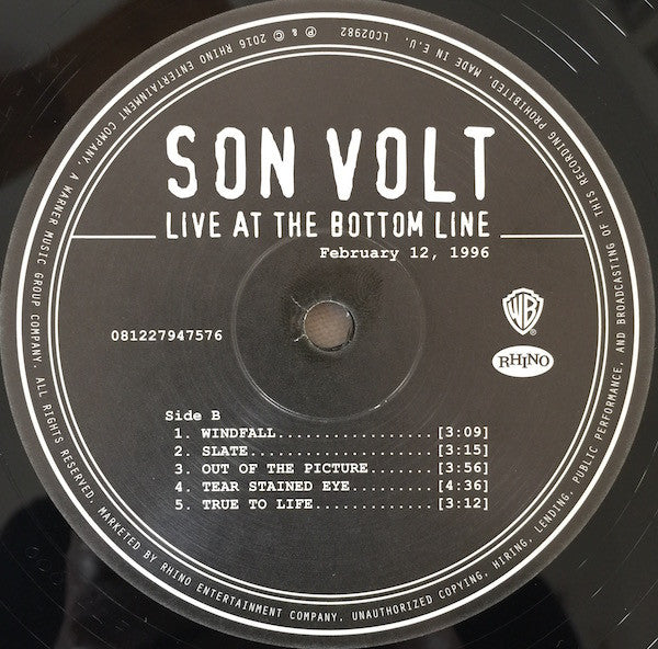 Son Volt : Live At The Bottom Line (February 12, 1996) (2xLP, Album, RSD, Ltd, Num, 180)