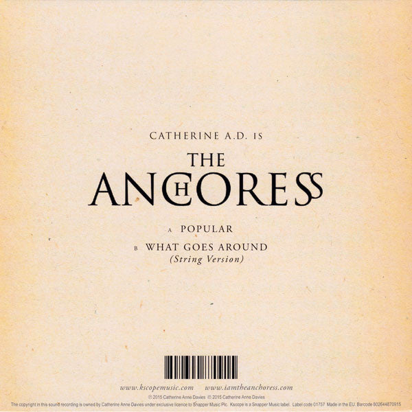 The Anchoress : Popular (7", RSD, Single, Ltd)