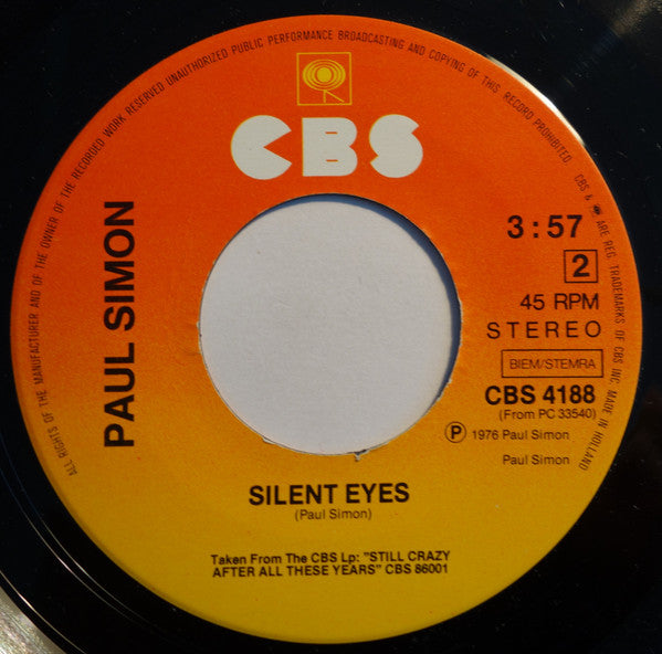 Paul Simon : Still Crazy After All These Years (7", Single)
