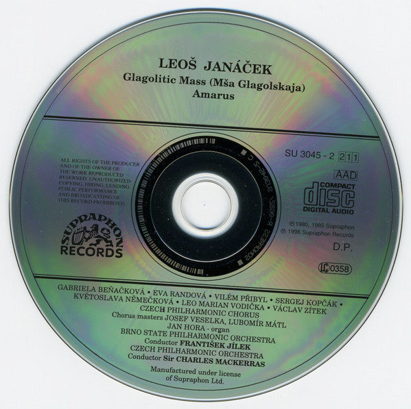 Leoš Janáček, František Jílek, Sir Charles Mackerras : Mša Glagolskaja=Glagolitic Mass / Amarus (CD, Album)
