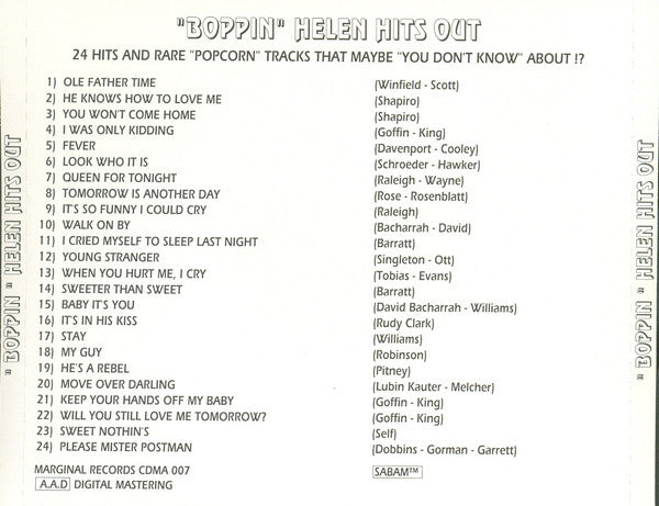Helen Shapiro : "Boppin" Helen Hits Out (CD, Comp)