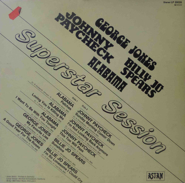 Johnny Paycheck / Alabama / Billie Jo Spears / George Jones (2) : Superstar Session (LP, Comp)