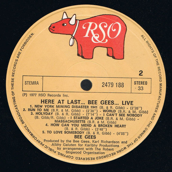 Bee Gees : Here At Last... Bee Gees... Live (2xLP, Album, Gat)