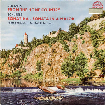 Bedřich Smetana - Franz Schubert - Josef Suk, Jan Panenka : From The Home Country / Sonatina - Sonata In A Major (LP, RP, Red)