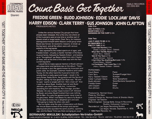 Count Basie : Count Basie Get Together (CD, Album, RE)