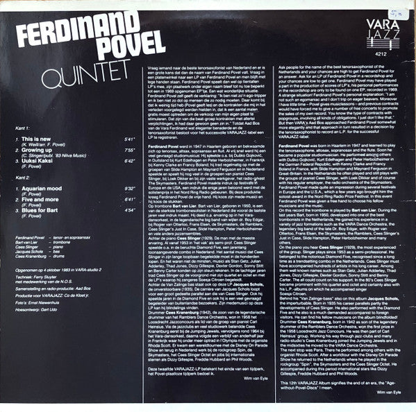 Ferdinand Povel Quintet : Ferdinand Povel Quintet (LP, Album)