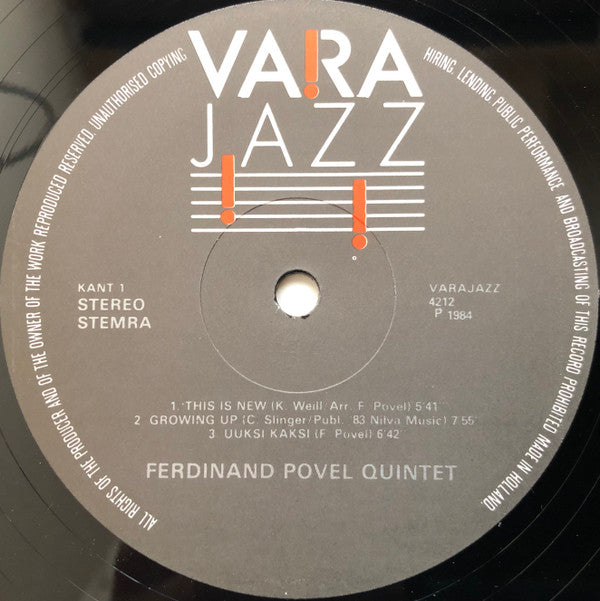 Ferdinand Povel Quintet : Ferdinand Povel Quintet (LP, Album)