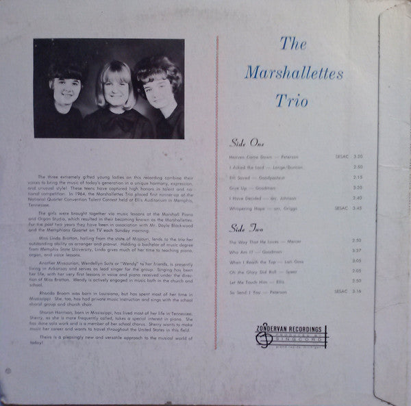 The Marshallettes Trio With Linda Bratton : Untitled (LP, Album)