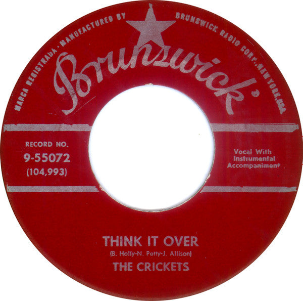 The Crickets (2) : Think It Over (7", Single, RE, Gre)