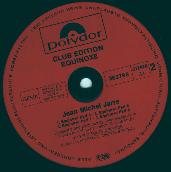 Jean Michel Jarre* : Equinoxe (LP, Album, Club)