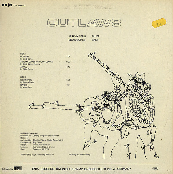 Jeremy Steig - Eddie Gomez : Outlaws (LP, Album)