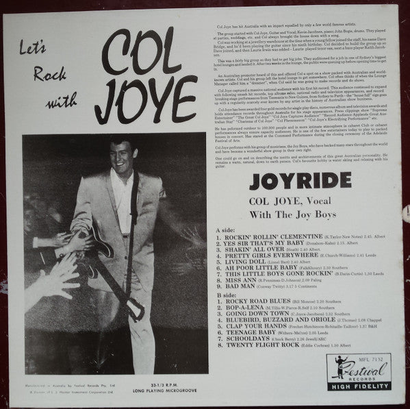 Col Joye & The Joy Boys : Joyride (LP, Comp, Mono)