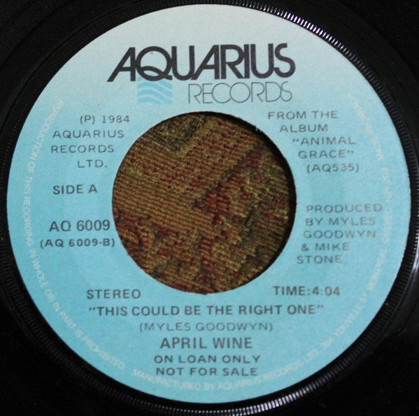 April Wine : This Could Be The Right One (7", Single, Promo)