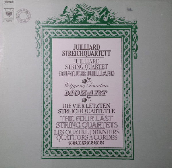 Wolfgang Amadeus Mozart - Juilliard String Quartet, Robert Mann (4), Earl Carlyss, Samuel Rhodes, Joel Krosnick : Die Vier Letzten Streichquartette [= The Last Four String Quartets / Les Quatre Derniers Quatuors A Cordes] (2xLP, Album + Box)