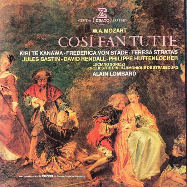 Wolfgang Amadeus Mozart, Kiri Te Kanawa, Frederica von Stade, Teresa Stratas, Jules Bastin, David Rendall, Philippe Huttenlocher, Luciano Sgrizzi, Orchestre Philharmonique De Strasbourg, Alain Lombard : Cosi Fan Tutte (3xLP + Box)