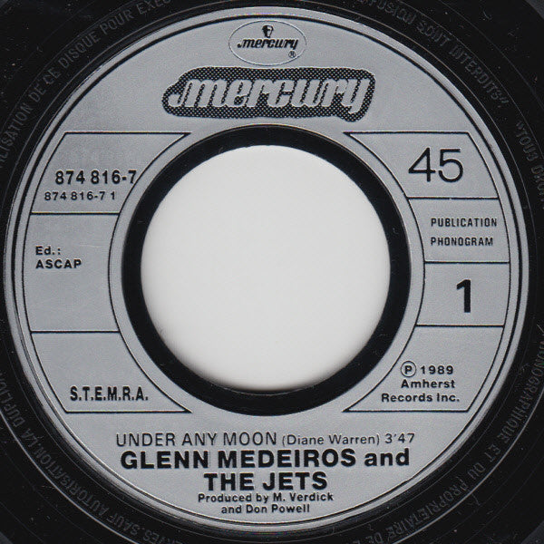 Glenn Medeiros And The Jets : Under Any Moon - Extrait De La Bande Originale Du Film "Karate Kid III" (7", Single)