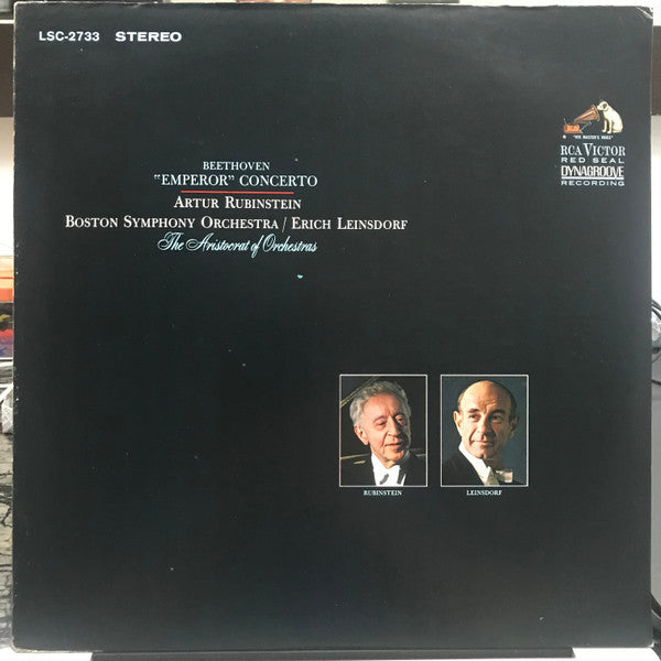 Beethoven* / Arthur Rubinstein, Erich Leinsdorf Conducts Boston Symphony Orchestra : "Emperor" Concerto (LP, Album)
