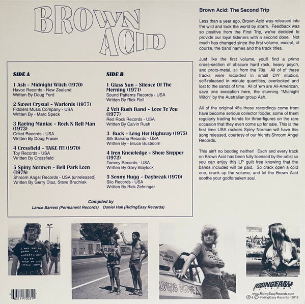 Various : Brown Acid: The Second Trip (Heavy Rock From The Classic Comedown Era) (LP, Comp)