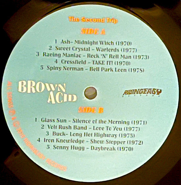 Various : Brown Acid: The Second Trip (Heavy Rock From The Classic Comedown Era) (LP, Comp)