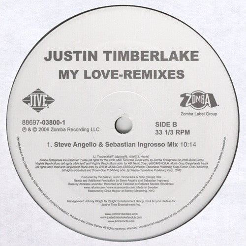 Justin Timberlake : My Love (Remixes) (2x12", Promo)